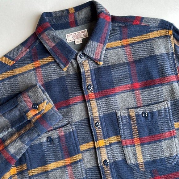 Wallace & Barnes Other - Wallace & Barnes Blue Plaid Thick Flannel Long Sleeve‎ Button Shirt Mens Medium
